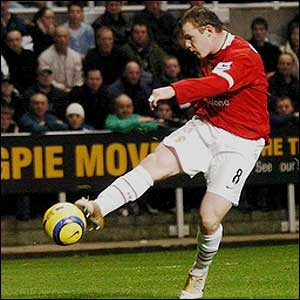 Wayne Rooney volleys home
