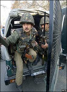 Indian troops in Srinagar