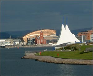 The view of Cardiff Bay from the barrage, as sent in by Huw Evans 