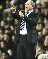 Martin Jol directs his team as they deliver his first win in the Premier League