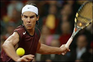 Nadal prepares to thump a return to Roddick