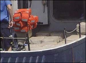 Packages on board the boat