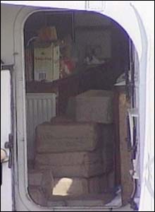 Packages on board the boat