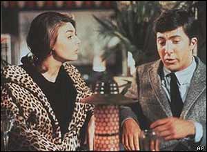 Anne Bancroft and Dustin Hoffman in a scene from The Graduate