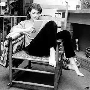 Anne Bancroft studies a script in her New York apartment. Picture: June 1963