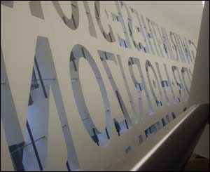 Behind the words at the Wales Millennium Centre in Cardiff (Paul Sweet)