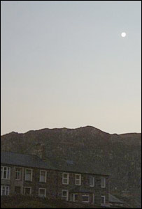 Nicholas Ginniver from Blaenau Ffestiniog, Gwynedd took this shot of a full moon above the Moelwyn Mountains