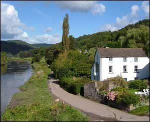 From Brockweir Bridge looking up the Wye Valley towards Monmouth by Karen Rudderham