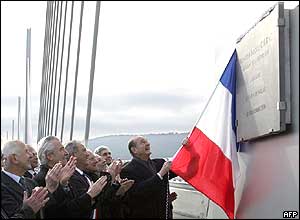 President Jacques Chirac at France's Millau bridge