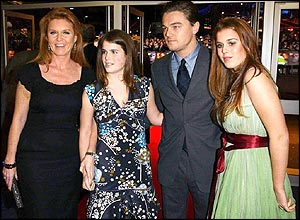 Sarah Ferguson, Princess Eugenie, Leonardo DiCaprio and Princess Beatrice
