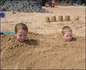 Molly and Sam Payne from Llantwit Major at Three Clifffs Bay (Simon Payne)