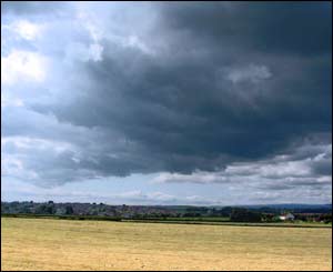 Storm clouds above Undy in Monmouthshire just before a thunder storm (John Page)