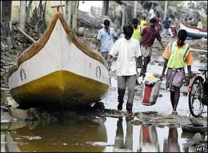 Survivors at Karmavadi in southern India