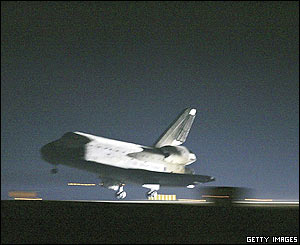 Shuttle lands