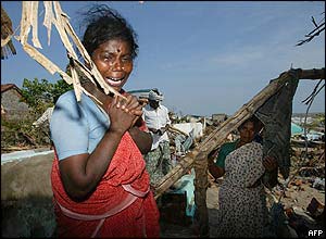 Tsunami survivor in Nagapattinam, Tamil Nadu
