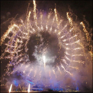 Fireworks at London Eye