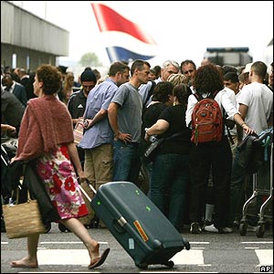 Passengers at Heathrow Airport
