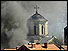 Serbian church being burned in Mitrovica