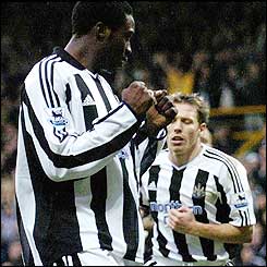Shola Ameobi enjoys doubling Newcastle's lead at Loftus Road