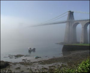 Sion sent in this misty shot of the Pont y Borth bridge over the Menai Strait