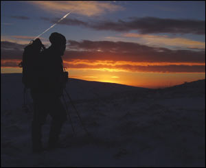 John Kingdon, from Port Talbot, took this picture of his brother Andrew on Fan Nedd at dawn