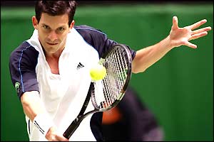 Tim Henman in action