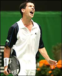 Tim Henman in action