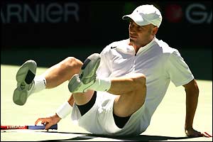 Andre Agassi in action