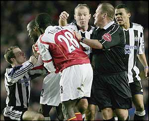 Lee Bowyer's tackle on Patrick Vieira causes anger