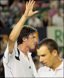 Marat Safin (left) and Dominik Hrbaty