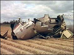 The wreckage of the DC-9
