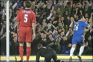 Chelsea's John Terry scores against Birmingham City during the FA Cup fourth round match at Stamford Bridge