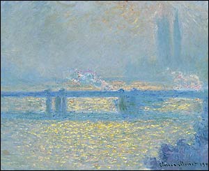 Monet Charing Cross Bridge, overcast weather, at Tate Britain 