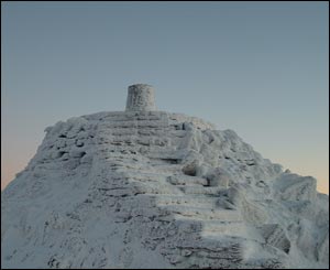 Matthew Roberts from Rhosgadfan captured the Snowdon summit cairn at sunset