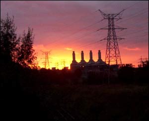 Sunset over Connahs Quay Power Station in Flintshire, north Wales, from Paul in Connahs Quay 