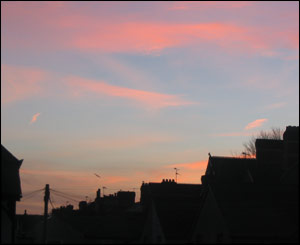 Sunrise in the Victoria Park area of Cardiff, as sent in by Mark Lewis