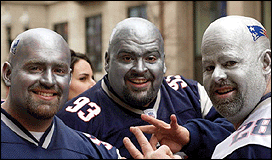 Patriots fans celebrate their team's Super Bowl success