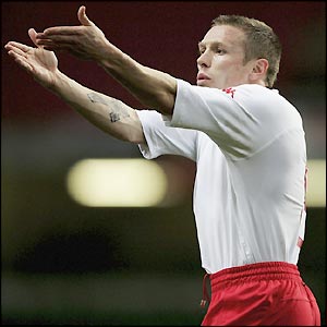 Craig Bellamy petitions the referee for a decision