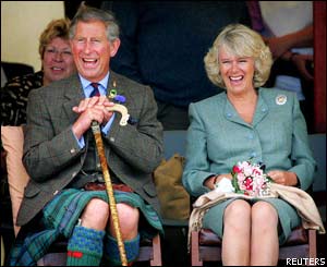 Prince Charles and Mrs Parker Bowles at the Mey Highland Games in Scotland in August 2004 (photo: Rex Features)