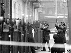 Police marksmen train guns on first floor flat 