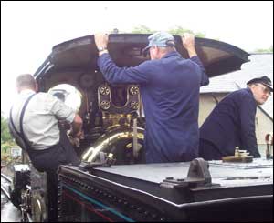 A peek inside the cab of a steam train on the Rheilffordd Ffestiniog Railway (Mark Large, Treforest)