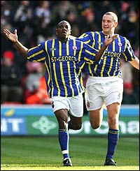 Isaiah Rankin celebrates Brentford's first