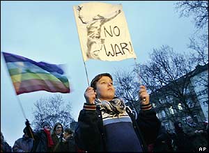 Anti-war protesters in Mainz, Germany