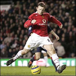 Wayne Rooney celebrates his two goals