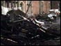 Burnt remains of beds outside Shelton Hospital