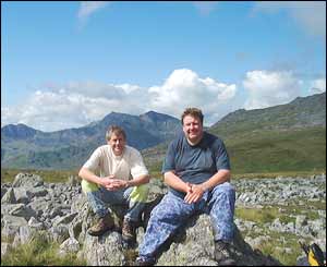 Paul Sivyer, from Llanberis, and his friend Ken during a walk on Gallt Yr Ogof 