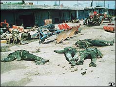 Dead bodies of soldiers 
