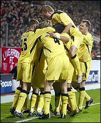 Liverpool celebrate Garcia's second