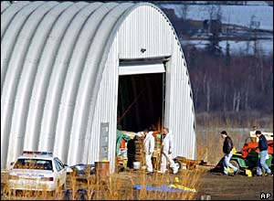 A building on the farm where the men were shot