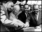 President Nasser, Nikita Khruschev, President Arif of Iraq and President Sallal of Yemen